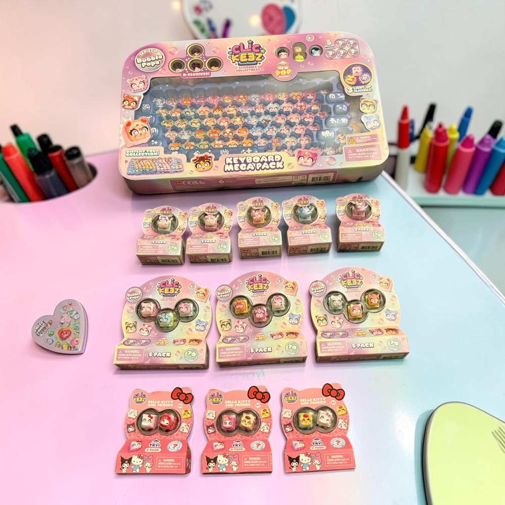 Clickeez Clickable Collectibles Keyboard Mega Pack Hello Kitty Bundle Series 2
